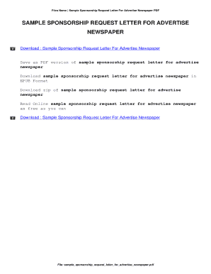 Sample Sponsorship Request Letter For Advertise Newspaper. Sample Sponsorship Request Letter For Advertise Newspaper