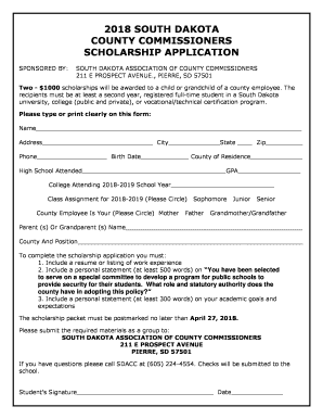 Scholarship Application - South Dakota Association of County ...