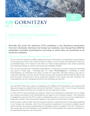 A New Residency Declaration Form - Gornitzky