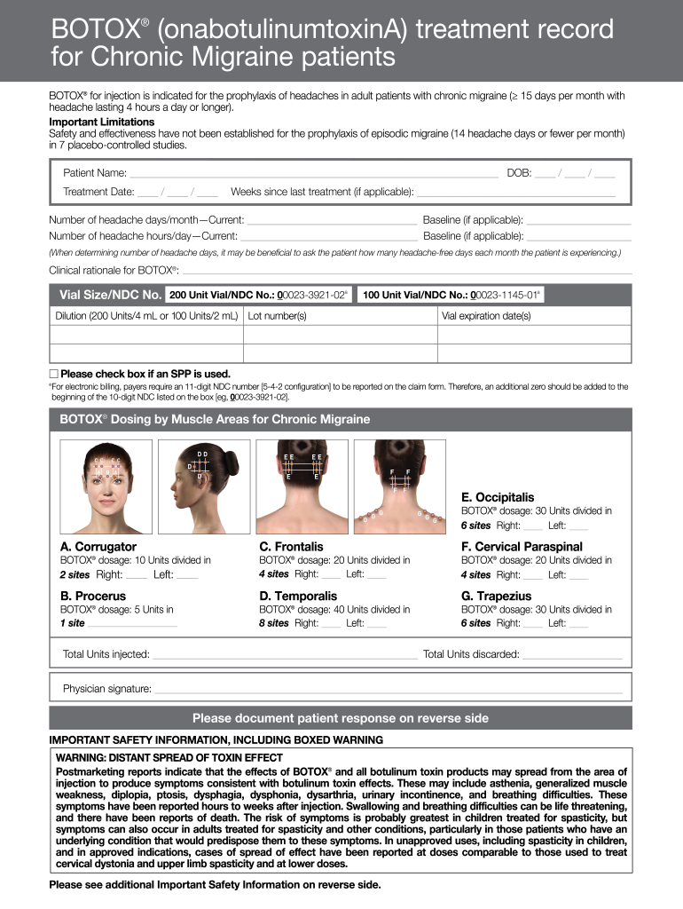 Printable Botox Treatment Record Template Fill Online, Printable