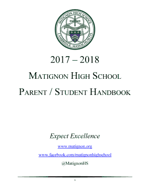 MATIGNON HIGH SCHOOL PARENT / STUDENT HANDBOOK ...