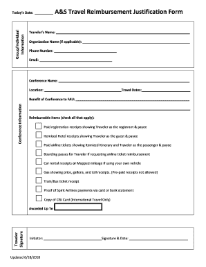 travel justification form uh