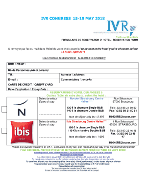 reservation form - IVR