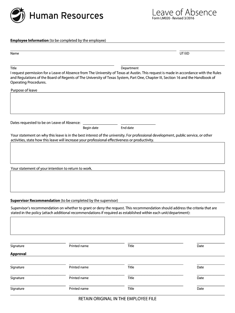 HR Forms Human Resources UTSA The University of Texas at Preview on Page 1