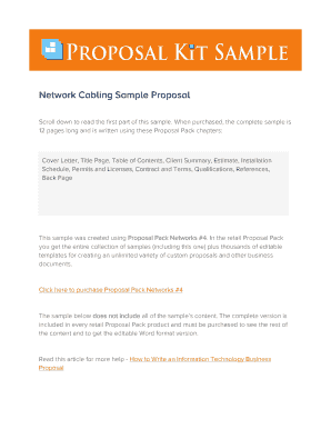 Network Cabling Sample Proposal - 5 Steps - Proposal Kit