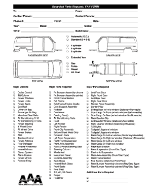 Fillable Online VAN FORM Fax Email Print - pdfFiller