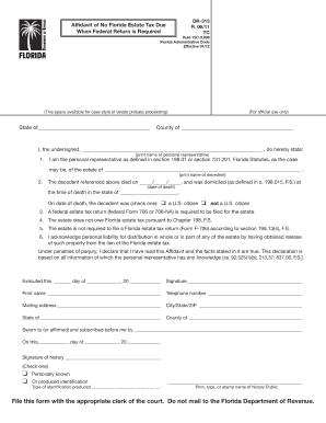 Fillable Online Florida Form DR-313 - Florida Department of Revenue ...