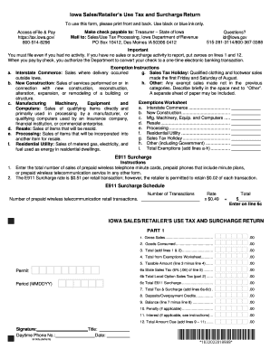 iowa sales retailer's use tax and surcharge return
