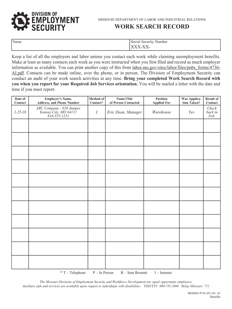 Self-Evaluation Questionnaire - Missouri Department of Labor - MO ... Preview on Page 1