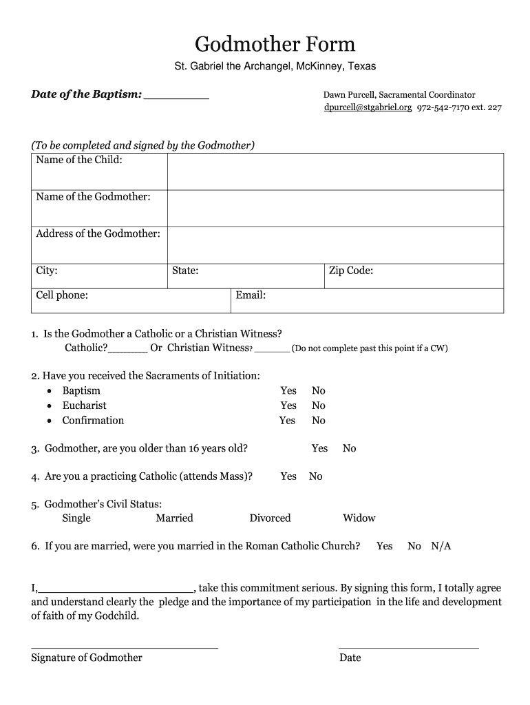 godparent paperwork Preview on Page 1