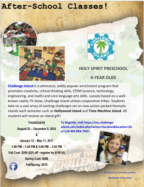 Fillable Online HOLY SPIRIT PRESCHOOL Fax Email Print - pdfFiller