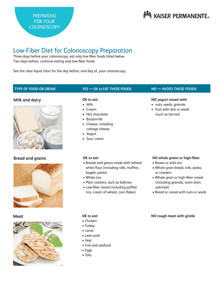  Low Fiber Diet For Colonoscopy Preparation For Colonoscopy Diet The