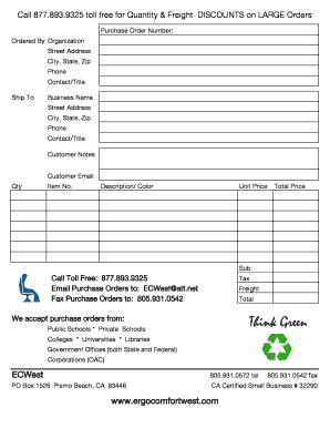 Fillable Online Purchase Order Form - ECWest Fax Email Print - pdfFiller