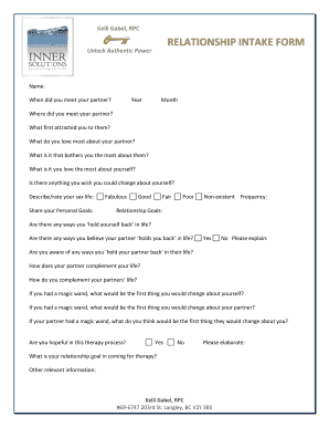 relationship intake form - Northshore Naturopathic Clinic