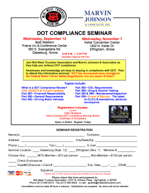 dot compliance seminar - Mid-West Truckers Association