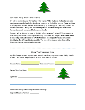 Giving Tree Permission Form