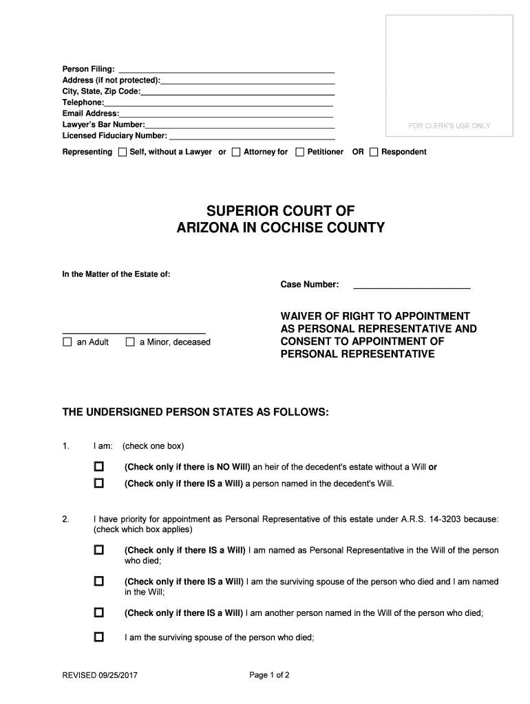 right personal representative consent Preview on Page 1