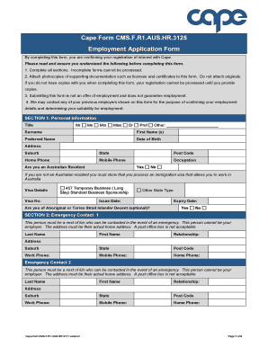 fillable online cms f r1 aus hr 3125 employment application form doc fax email print pdffiller