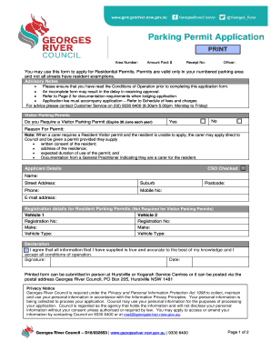 Parking Permit Application - Georges River Council