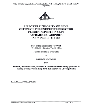 airports authority of india notice inviting tender