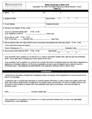 State University of New York Application For New York ...