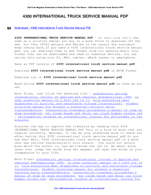 4300 INTERNATIONAL TRUCK SERVICE MANUAL visual data 8