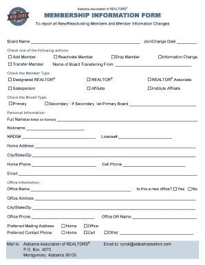 Fillable Online membership information form - Walker Board of REALTORS ...