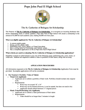 Catherine of Bologna Art Scholarship