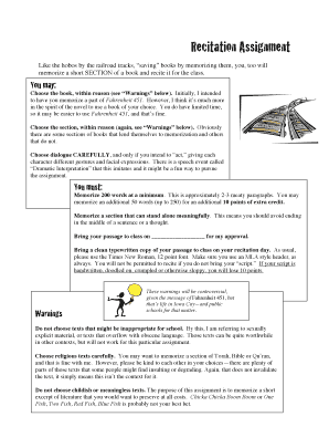Recitation Assignment - English 10 Honors