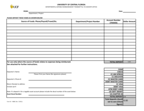 University of Central Florida Expense Reimbursement Transmittal