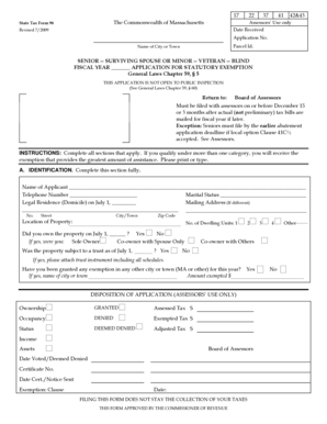 Massachusetts Statutory Exemption Application