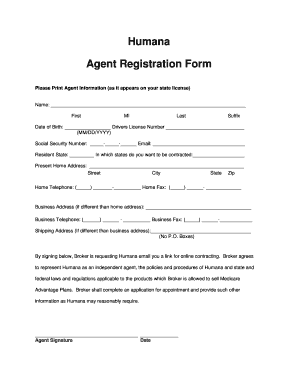 Humana Agent Registration Form