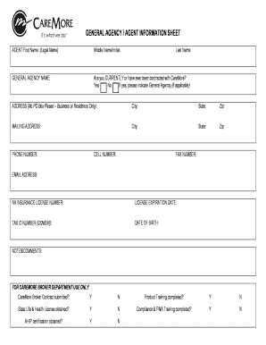 CareMore Agent Information Sheet