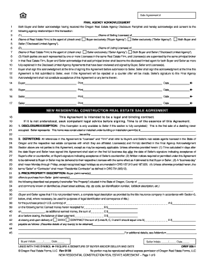 Oregon Real Estate Sale Agreement