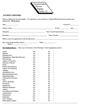 Patient History Form
