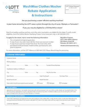 WashWise Clothes Washer Rebate Request