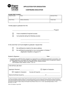 Application for Graduation