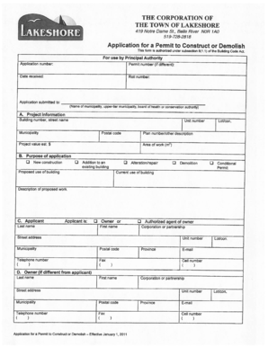 Application for a Permit to Construct or Demolish