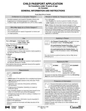 Canadian Child Passport Application