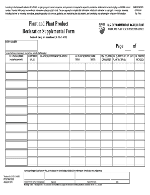 USDA Plant and Plant Product Declaration Form