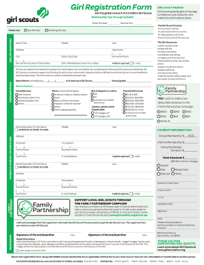 Girl Scouts Registration Form