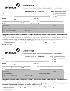 Girl Scouts Referral Form