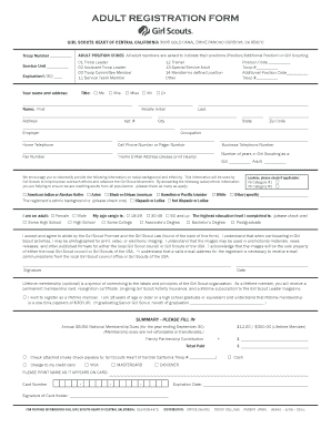 Adult Registration Form