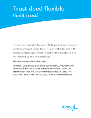 Trust Deed Flexible (Split Trust) Form