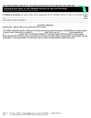 Comprehensive Rider to FAR/BAR Contract for Sale and Purchase