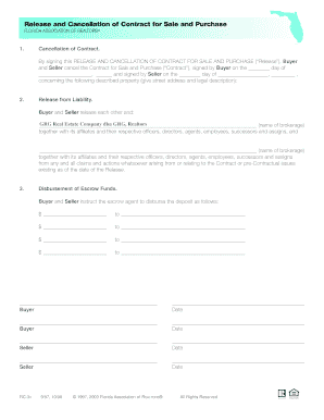 Release and Cancellation of Contract for Sale and Purchase