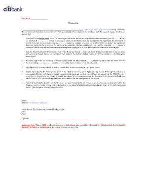 Non-Resident Tax Declaration Form