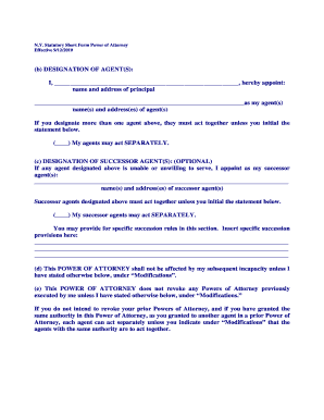 New York Statutory Short Form Power of Attorney