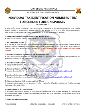 ITIN Application Guide for Foreign Spouses