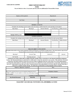 Direct Deposit Request Form